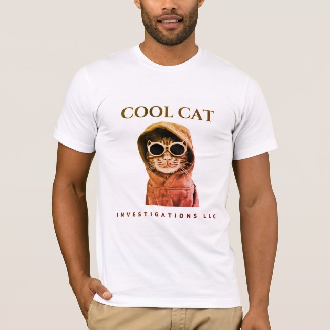 Original Cooles Katzenlogo - farbiger Sonnenunterg T-Shirt (Vorderseite)