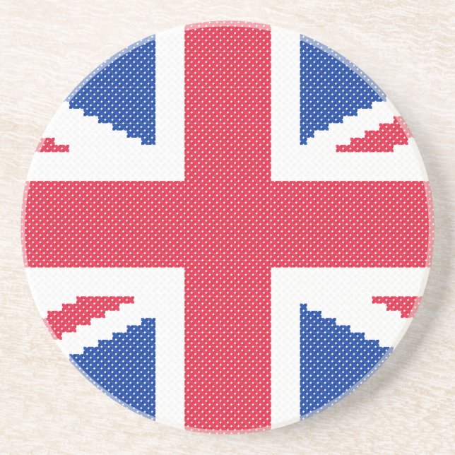 Original cross-stitch design Union Jack Sandstein Untersetzer (Vorne)