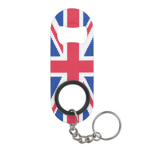 Original cross-stitch design Union Jack Schlüsselbund Flaschenöffner