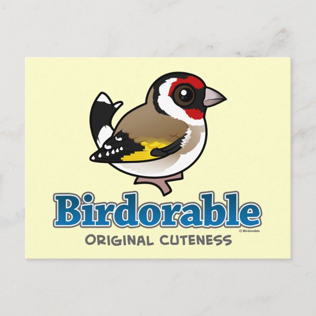 Original Cuteness European Goldfinch Postkarte (Vorderseite)