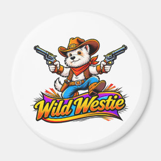 Original Design Westie Hund Cowboy Magnet