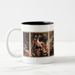 Original Die Anhebung des Kreuzes durch Ruben Zweifarbige Tasse
