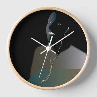 Original Digital Portrait Art Clock Uhr