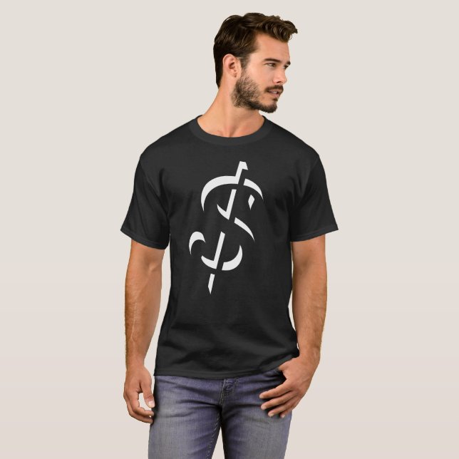 Original-Dollar-Zeichen 3D-Konturdesign T-Shirt (Vorne ganz)