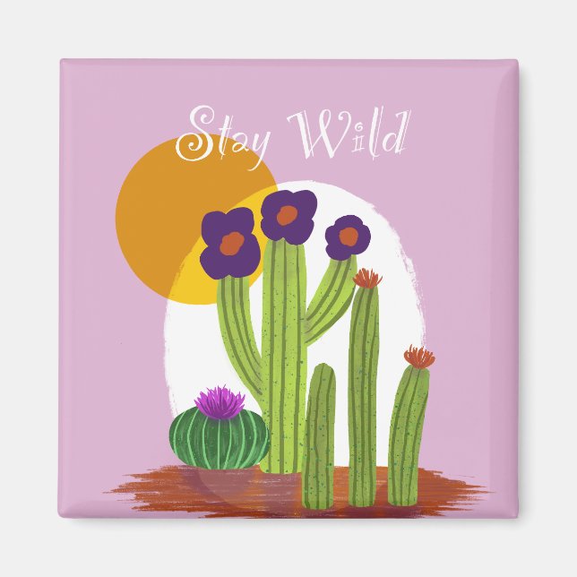 Original-Druckmagnet bleibe Wild Cactus Magnet (Vorne)