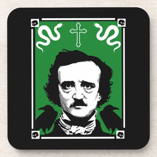 Original Edgar Allan Poe Getränkeuntersetzer (Vorderseite)