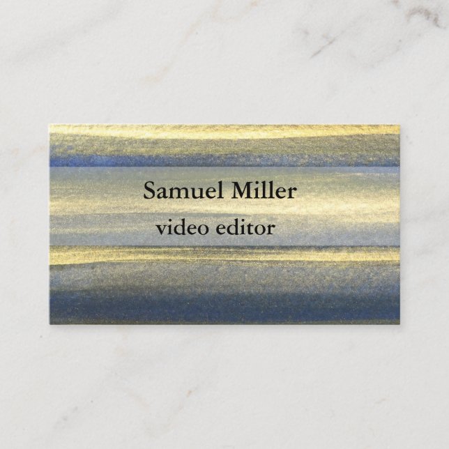 Original-Editor-Visitenkarte Gold Blue Visitenkarte (Vorderseite)