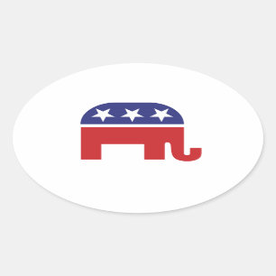 Original Elephant der Republikaner Ovaler Aufkleber