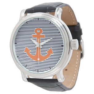 Original Embroidery Anchor Captain Nautical Armbanduhr