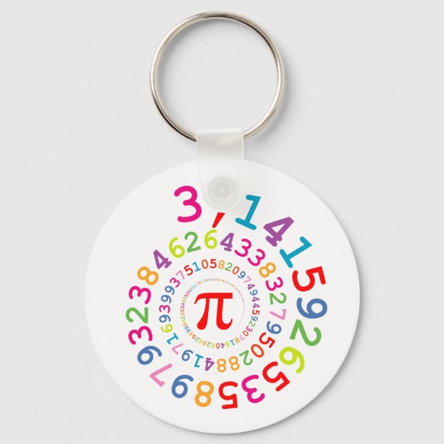 Original Farben Spirale der Ziffern Pi Nummer 3,14 Schlüsselanhänger (Vorderseite)