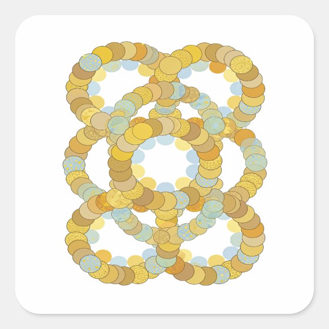 Original farbenfrohes GOLDEN CIRCLE KNOT Sticker M (Vorderseite)