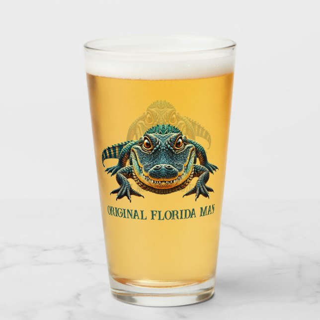 Original Florida Mann mit Alligator Glas (Vorne (Gefüllt))