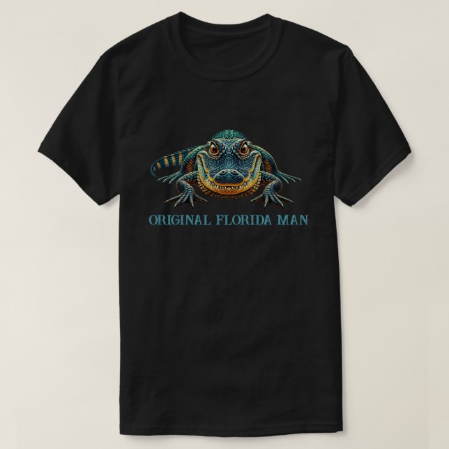Original Florida Mann mit Alligator T-Shirt (Design vorne)