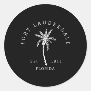 Original Fort Lauderdale Palm Tree Novelty Runder Aufkleber