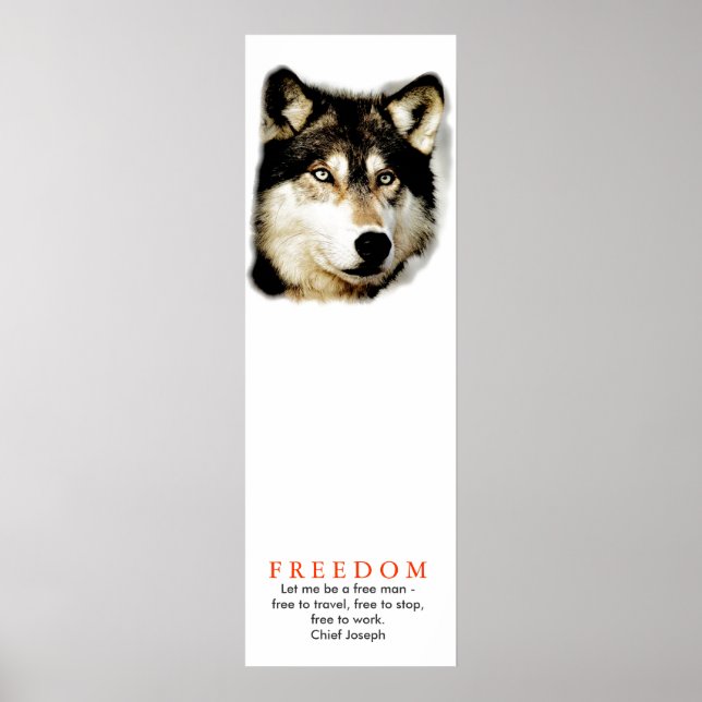 Original Freedom Motivierend Wolf Poster Print (Vorne)