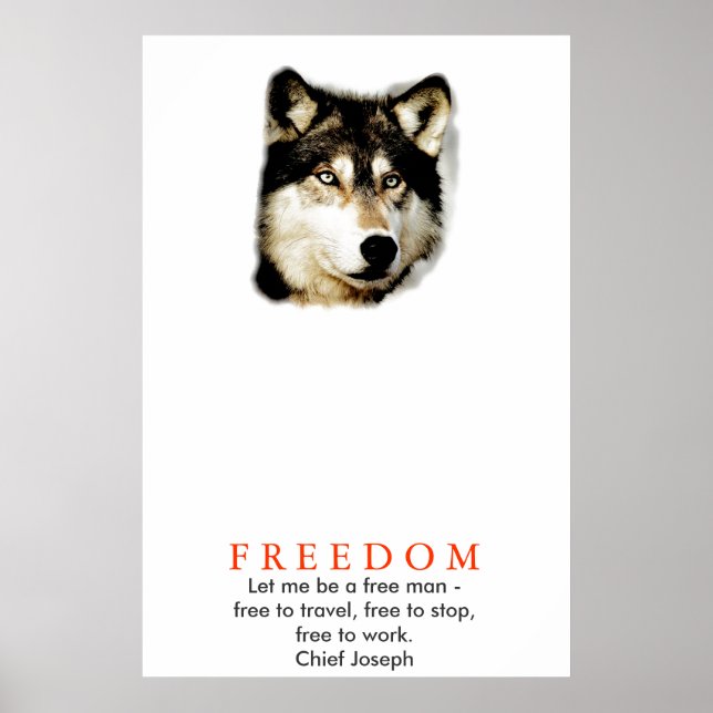 Original Freedom Motivierend Wolf Poster Print (Vorne)