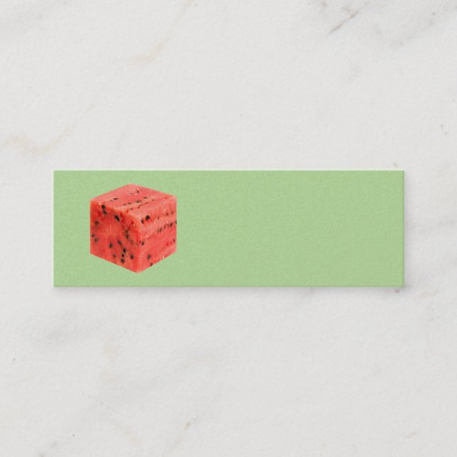 Original Fresh Sweet Red Watermelon Food Cube Mini Visitenkarte (Vorderseite)