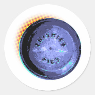 Original Frisbee Pie Tin Pop-Kunst Runder Aufkleber
