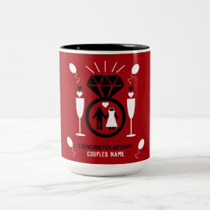 Original Funny Verlobung Herzlichen Glückwunsch Ge Zweifarbige Tasse