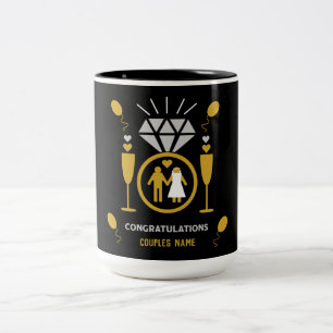 Original Funny Verlobung Herzlichen Glückwunsch Ge Zweifarbige Tasse
