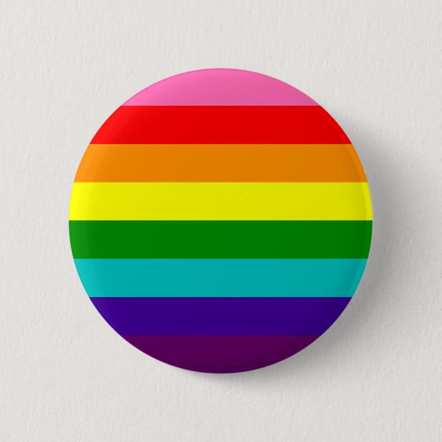 Original Gilbert Baker Rainbow Gay Pride Flag Button (Vorderseite)