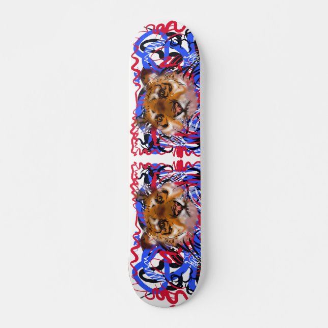 Original Graffiti Stil Tiger Chinesisch Jahr Zodia Skateboard (Vorne)