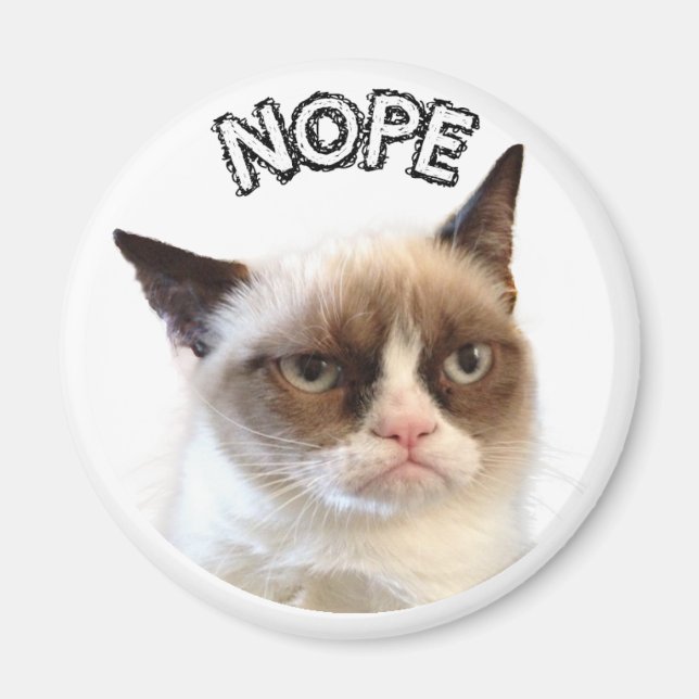 Original Grumpy Cat Round Magnet "NOPE" (Vorne)