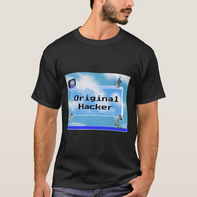 Original Hacker Custom Text Windows 95 Theme T-Shirt (Vorderseite)