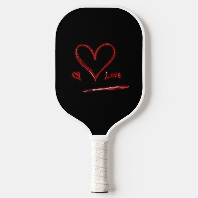 Original Hand Gezeichnet Liebe Herz Modernes Minim Pickleball Schläger (Vorderseite)
