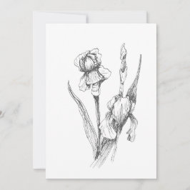 Original handgezeichnete Irisblende, botanische Ku Einladung