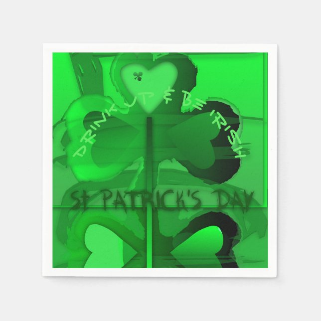 Original Happy St Patrick's Day Paper Napkin Serviette (Vorderseite)
