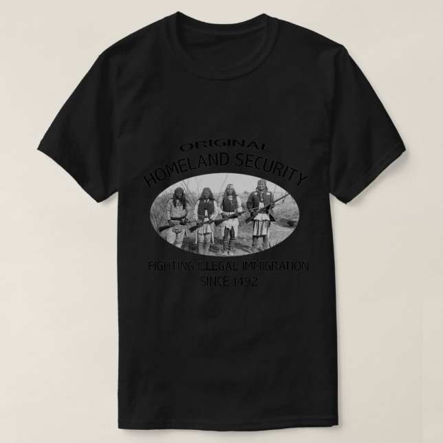 Original Heimat Security. Einwanderung 1492 Nativ T-Shirt (Design vorne)
