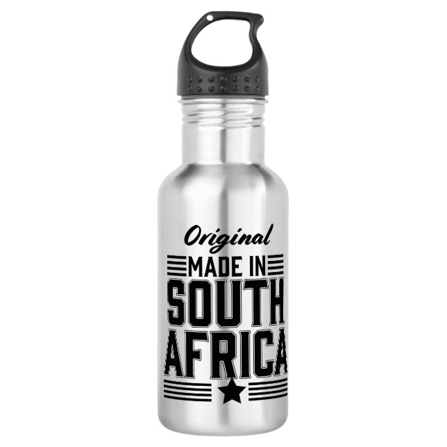 Original hergestellt in Südafrika Edelstahlflasche (Vorderseite)
