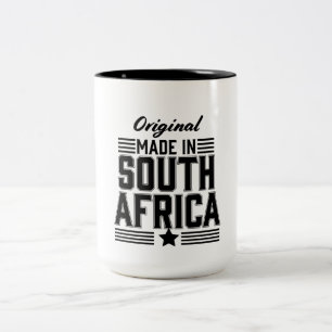 Original hergestellt in Südafrika Zweifarbige Tasse