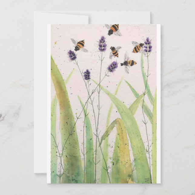 Original Hummelfarbe auf leerer Postkarte (Vorderseite)