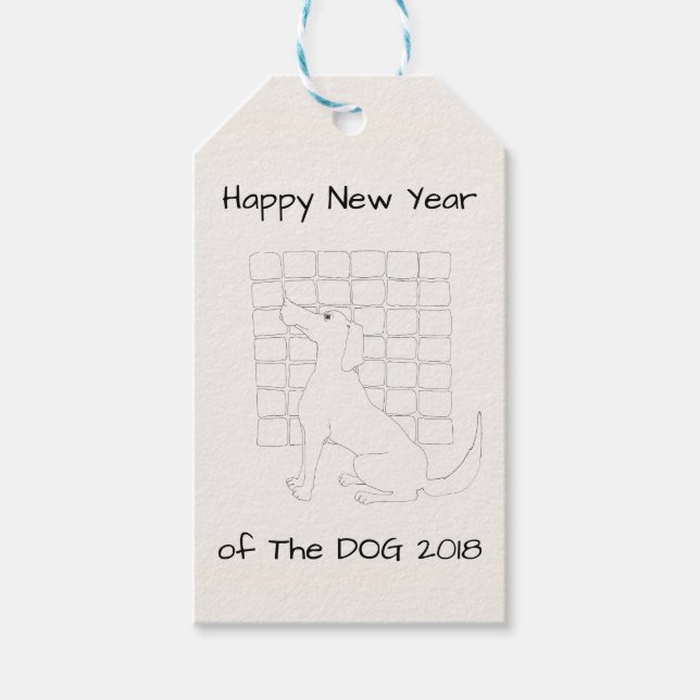 Original Hund Zeichnend Chinesischer Hund Jahr 201 Geschenkanhänger (Vorderseite)