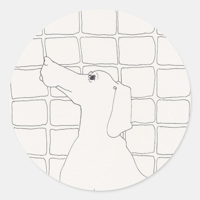 Original Hund Zeichnend Chinesischer Hundejahr 201 Runder Aufkleber (Vorderseite)