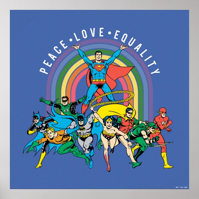 Original Justice League - Peace, Liebe, Gleichheit Poster (Vorne)