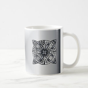 Original keltischer Knoten Silver Black Kaffeetasse
