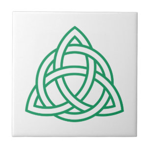 Original keltisches Triquetra Knot green Ikone Fliese