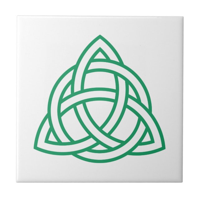Original keltisches Triquetra Knot green Ikone Fliese (Vorderseite)