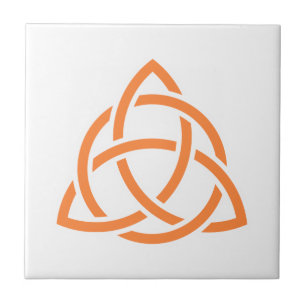 Original keltisches Triquetra Knot orange Ikone Fliese