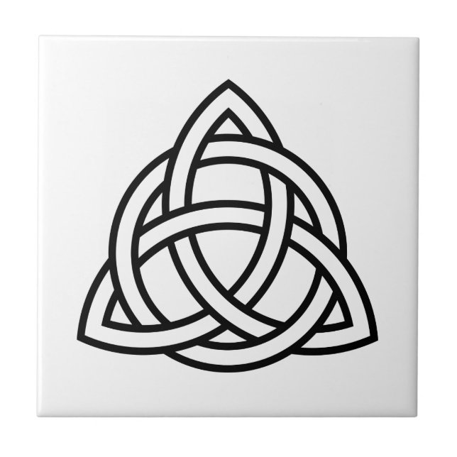 Original keltisches Triquetra Knot schwarze Ikone Fliese (Vorderseite)