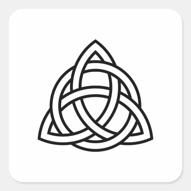 Original keltisches Triquetra Knot schwarze Ikone Quadratischer Aufkleber (Vorderseite)
