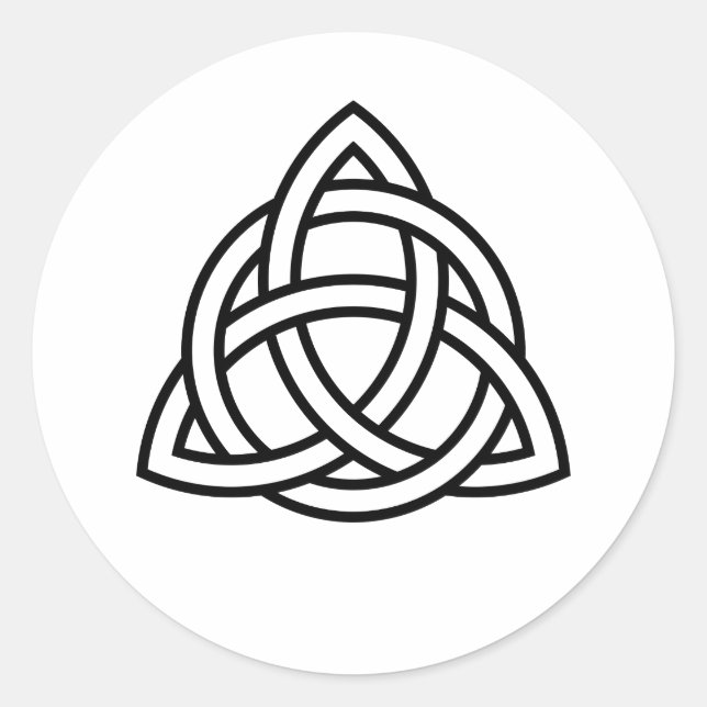 Original keltisches Triquetra Knot schwarze Ikone Runder Aufkleber (Vorderseite)