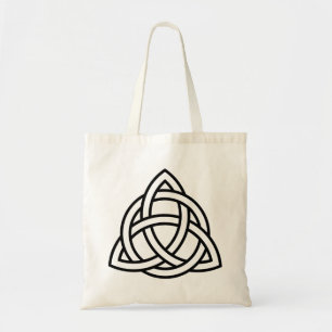 Original keltisches Triquetra Knot schwarze Ikone Tragetasche