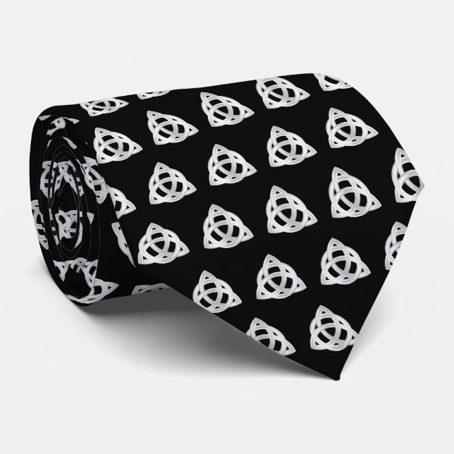 Original keltisches Triquetra Knot silbernes Icon  Krawatte (Gerollt)