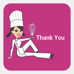 Original Koch mit Whisk Danke Stickers