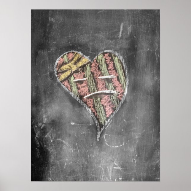 Original Kreide auf Küchenschrank Poster (Vorne)