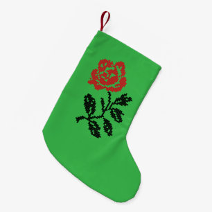 Original Kreuzstich-Blume ROTE ROSE Kleiner Weihnachtsstrumpf